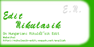 edit mikulasik business card